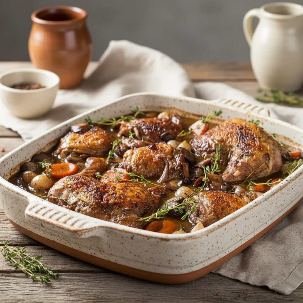Coq au vin gris