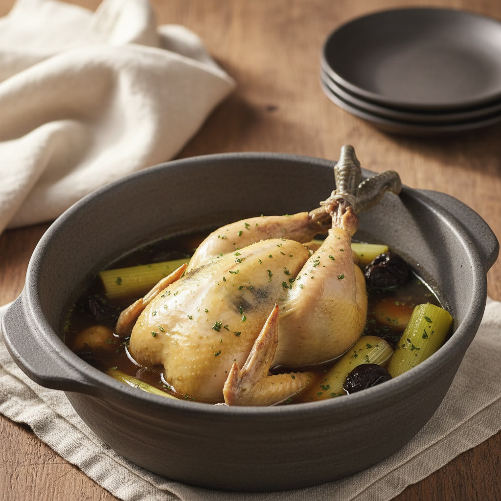 Poularde de Bresse demi-deuil